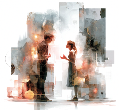 Two people having a meaningful conversation